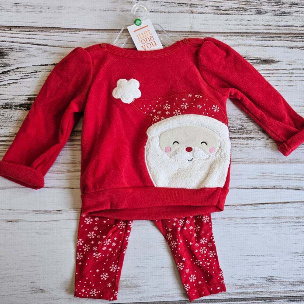 Carter's Santa 2 piece sweatshirt set Sz 9M New
